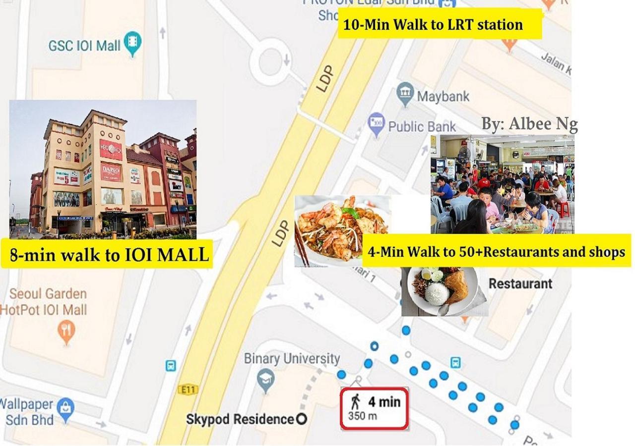 Puchong Skypod Residence, 1-5 Pax Cozy Unit, Walking Distance To Ioi Mall, 10Min Drive To Sunway Екстер'єр фото